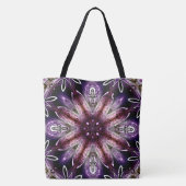 Violet und Magenta Kosmische Blume Kaleidoskop Tasche (Rückseite)