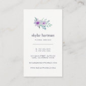 Violet und Milchfloral | Vertikal Visitenkarte (Rückseite)