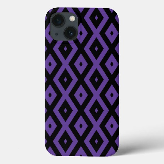 Violet und schwarz Diamant Muster Case-Mate iPhone Hülle (Rückseite)