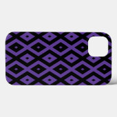 Violet und schwarz Diamant Muster Case-Mate iPhone Hülle (Rückseite (Horizontal))