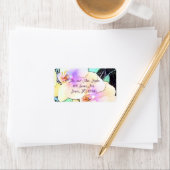 Violet und Weiße Orchidee Adressaufkleber (Insitu)