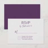 Violet und White Wedding RSVP Karte (Vorne/Hinten)