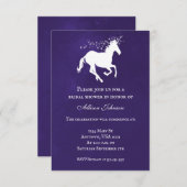 Violet Unicorn Brautparty Einladung (Vorne/Hinten)