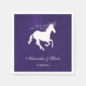 Violet Unicorn Brautparty Napkin Serviette (Vorderseite)