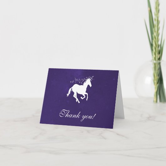 Violet Unicorn Hochzeit danke Ihnen Karten (Vorderseite)