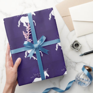Violet Unicorn Hochzeitszange Geschenkpapier