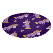 Violet Unicorns Hört Wasserfarbmuster. Schneidebrett (Ecke)