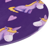 Violet Unicorns Hört Wasserfarbmuster. Schneidebrett (Ecke)