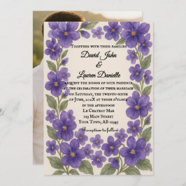Violet Veil Photo Wedding Invitation Einladung