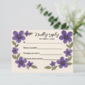 Violet Veil RSVP-Karte RSVP Karte (Stehend Vorderseite)