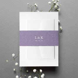 Violet Vines Muster Monogramm Einladungsbanderole