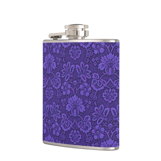 Violet Vintag Damask Muster Flachmann (Links)