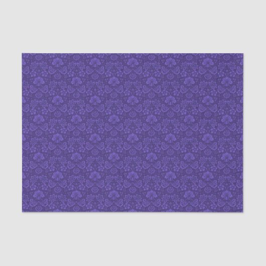 Violet Vintag Damask Seidenpapier (Vorderseite)