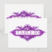 Violet Vintage Wedding Empfang Tischnummern (Vorne/Hinten)
