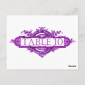 Violet Vintage Wedding Empfang Tischnummern (Rückseite)