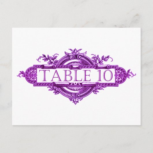 Violet Vintage Wedding Empfang Tischnummern (Vorderseite)