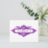 Violet Vintage Wedding Empfang Tischnummern (Stehend Vorderseite)