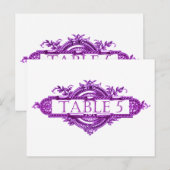 Violet Vintage Wedding Empfang Tischnummern (Vorne/Hinten)