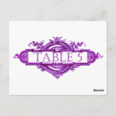 Violet Vintage Wedding Empfang Tischnummern (Rückseite)