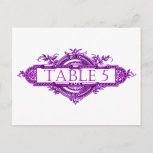 Violet Vintage Wedding Empfang Tischnummern