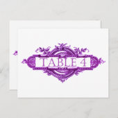Violet Vintage Wedding Empfang Tischnummern (Vorne/Hinten)
