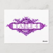 Violet Vintage Wedding Empfang Tischnummern (Rückseite)