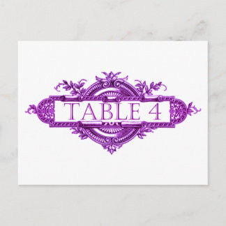 Violet Vintage Wedding Empfang Tischnummern