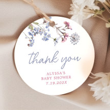 Violet Vintage Wildblume Kinderdusche Begrüßungsta