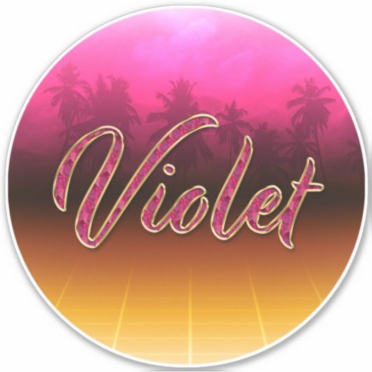 Violet Vorname Name golden pink Aufkleber Sticker (Vorderseite)