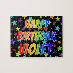 "VIOLET" Vorname, Spaß "HAPPY BIRTHDAY" Puzzle