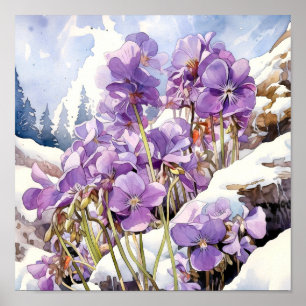Violet Wall Art, Blumenplatz Poster