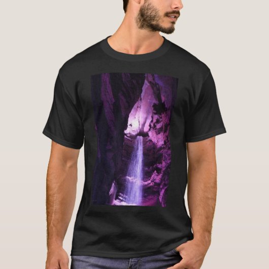 Violet Wasserfall Männer schwarzer T - Shirt (Vorderseite)