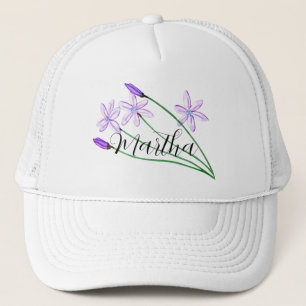 Violet Wasserfarbe Blume mit dem Namen Trucker Hat Truckerkappe