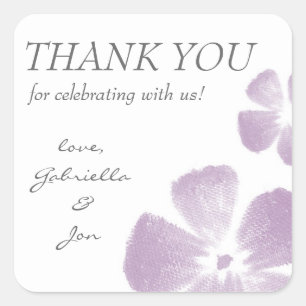 Violet Watercolor Blume Danke Stickers