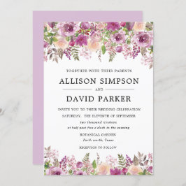 Violet Watercolor Blumenzwiebelkarten Einladung