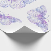 Violet Watercolor Butterfly Pattern Geschenkpapier (Ecke)