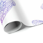 Violet Watercolor Butterfly Pattern Geschenkpapier (Rolleneckpunkt)