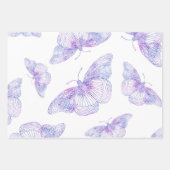 Violet Watercolor Butterfly Pattern Geschenkpapier Set (Vorderseite 2)
