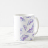 Violet Watercolor Butterfly Pattern Kaffeetasse (VorderseiteRechts)