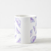 Violet Watercolor Butterfly Pattern Kaffeetasse (Mittel)