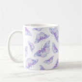 Violet Watercolor Butterfly Pattern Kaffeetasse (Links)