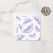 Violet Watercolor Butterfly Pattern Mitteilungskarte (Vorderseite/Rückseite Beispiel)