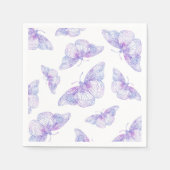 Violet Watercolor Butterfly Pattern Serviette (Vorderseite)