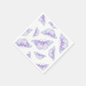 Violet Watercolor Butterfly Pattern Serviette (Ecke)