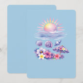 violet watercolor creative beach einladung (Vorne/Hinten)