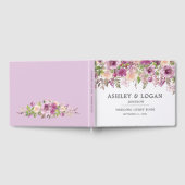 Violet Watercolor Floral Wedding Guest Book Gästebuch (Voll)