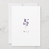 Violet Watercolor Minimalist Elegant Wedding Einladung (Rückseite)