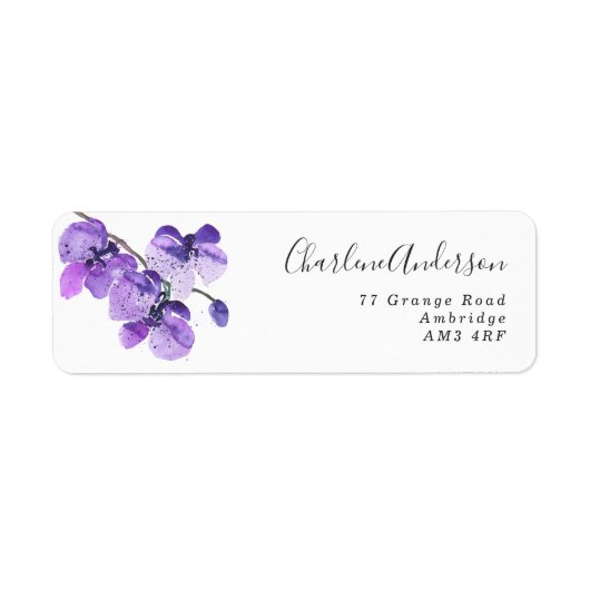 Violet Watercolor Orchid Personalisiert (Vorne)
