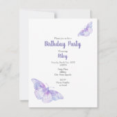 Violet Watercolor-Schmetterlinge Einladung (Vorderseite)