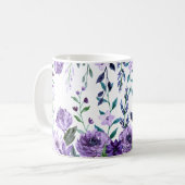 Violet Watercolor Wilde Blume Lila Kaffeetasse (Vorderseite Links)